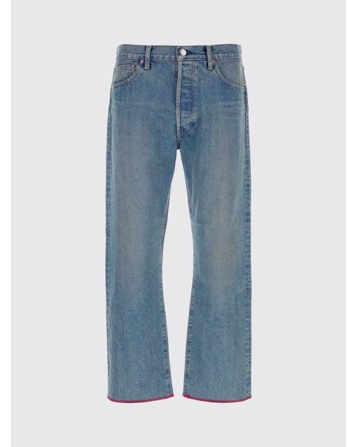 Junya Watanabe Blue Straight Fit 5-Pocket Denim Jeans With Mid-Rise Waist for men