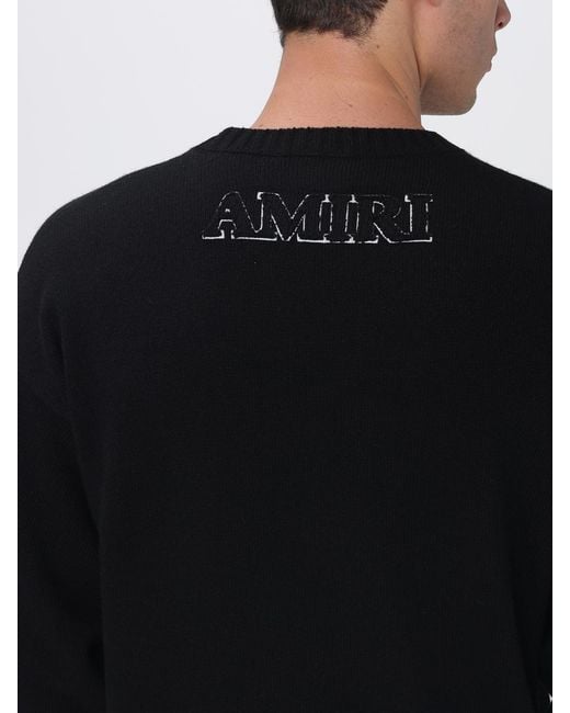 Amiri Black Virgin Wool Crew-Neck Pullover for men