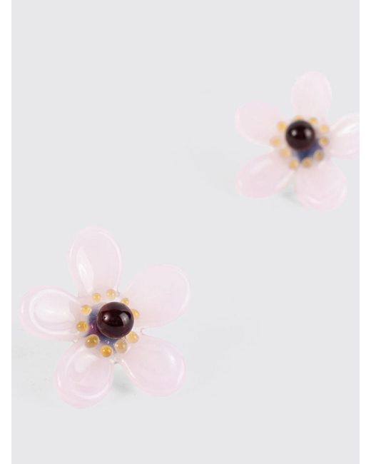 Alaïa Pink Bloom Blumen-Ohrstecker Aus Glas Und Messing