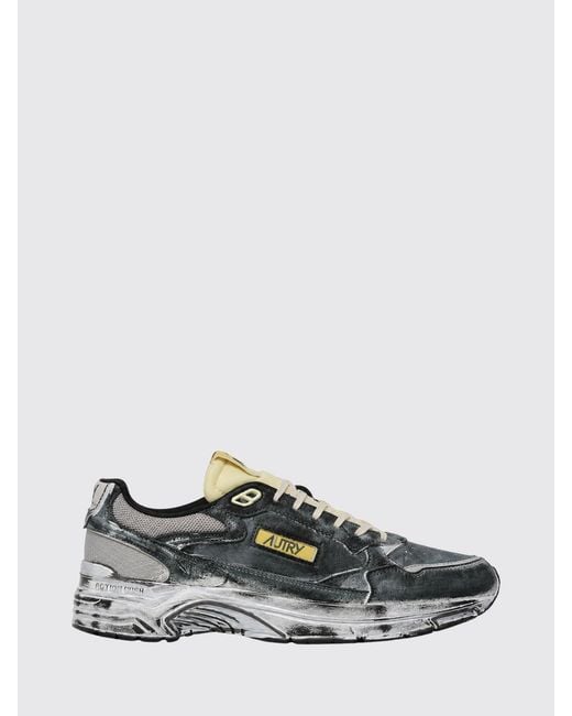 Autry Black Hyperway Two-Tone Suede Sneakers With A Worn-Out Effect for men