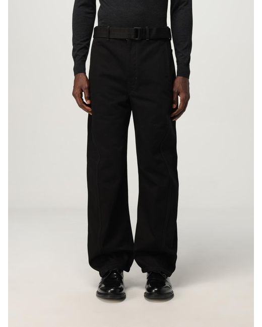 Lemaire Black Cotton Trousers for men