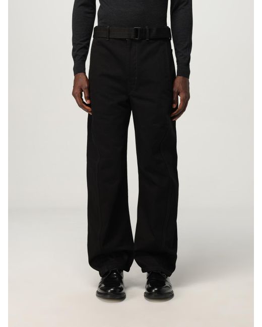 Lemaire Black Cotton Trousers for men