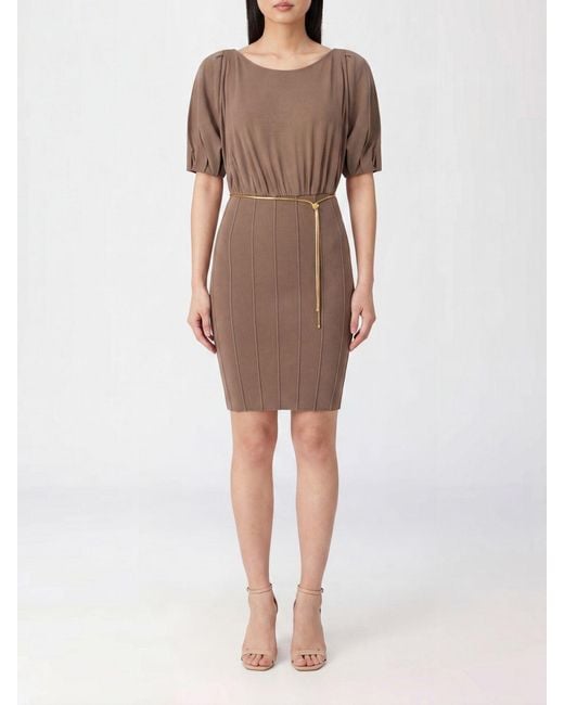 Elisabetta Franchi Natural Viscose Knit Dress