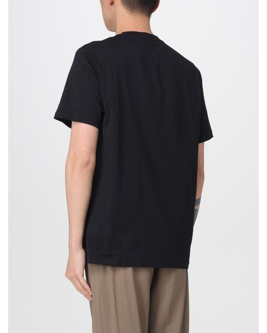 Fred Perry Black Cotton T-Shirt With Logo for men