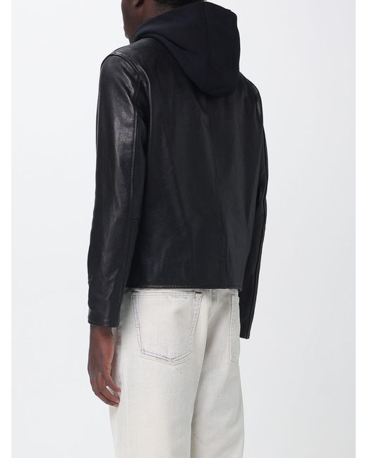 Dondup Black Lambskin Leather Jacket for men