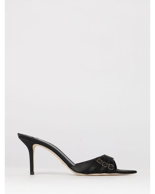 Elisabetta Franchi Black Satin Mules