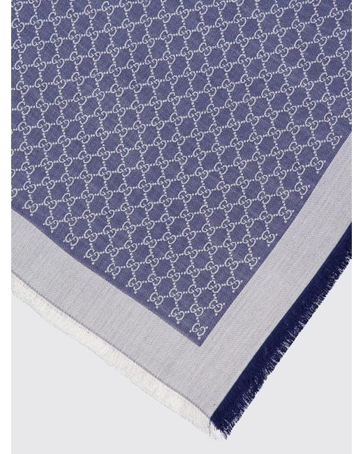 Gucci Purple Wool And Silk Scarf for men