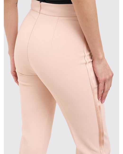 Elisabetta Franchi Pink Crêpe Cropped Fit Trousers