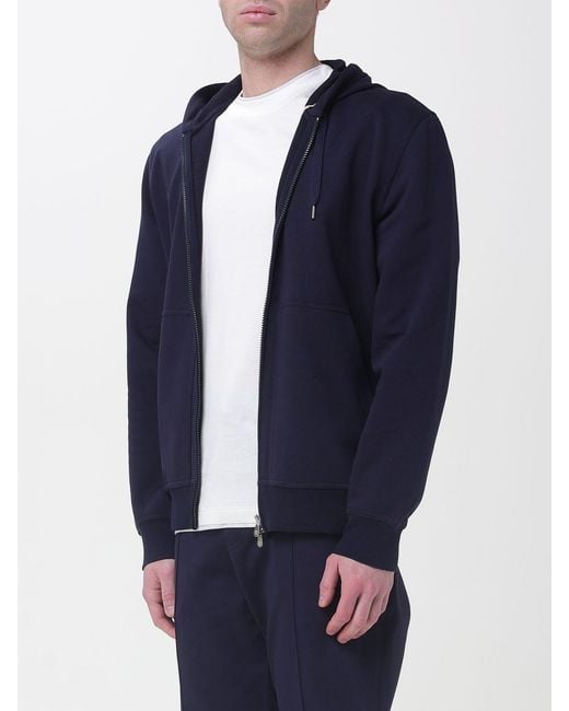 Brunello Cucinelli Blue Cotton Blend Hoodie for men