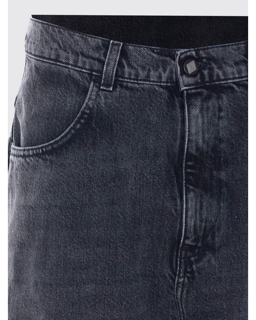 AMISH Blue Five-Pocket Knee-Length Denim Bermuda Shorts With Belt Loops for men