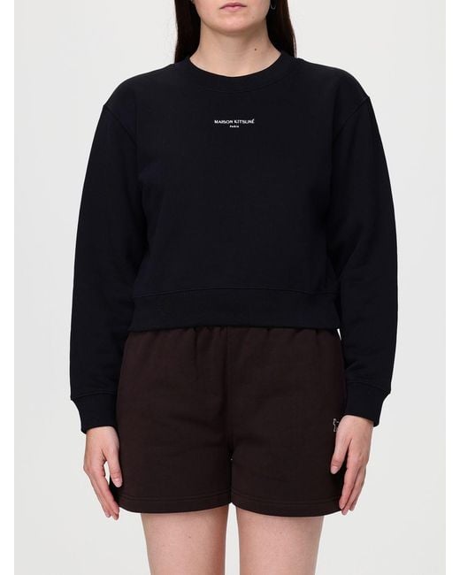 Maison Kitsuné Black Maison KitsunÉ Cotton Crew-Neck Sweatshirt