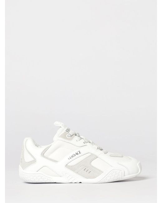 Versace Kalbsleder Wildleder Technical Sneakers in White für Herren