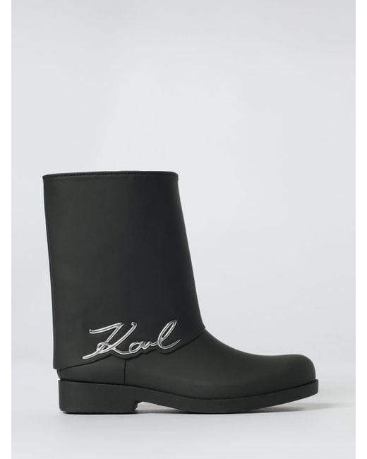 Karl Lagerfeld Black Flat Ankle Boot