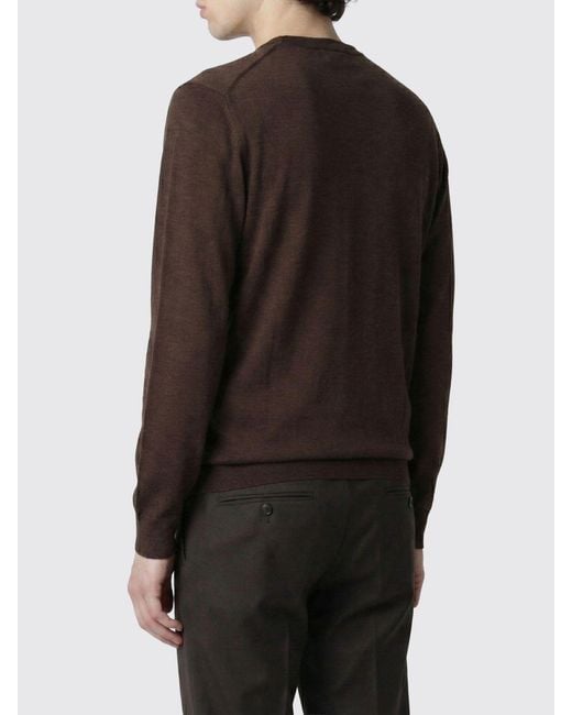 Drumohr Brown Virgin Wool Crew Neck Sweater for men