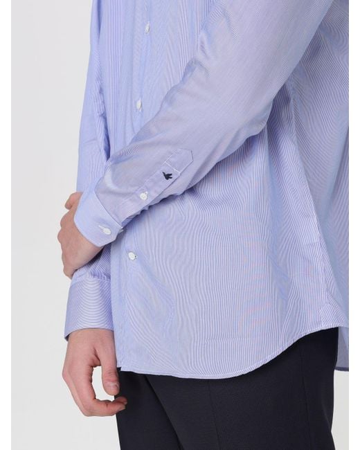 Camicia basic in cotone a righe di Brooksfield in Purple da Uomo