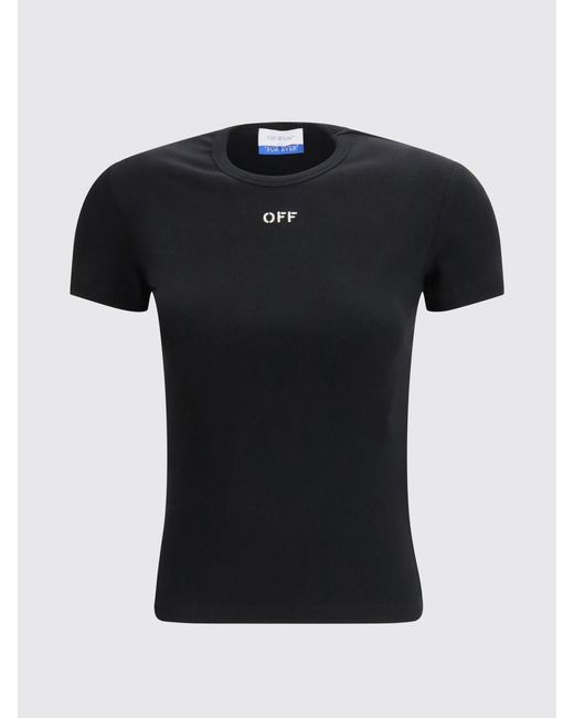 Off-White c/o Virgil Abloh Black Cotton T-Shirts With Logo