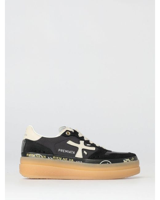 Premiata White Micol Suede Sneakers