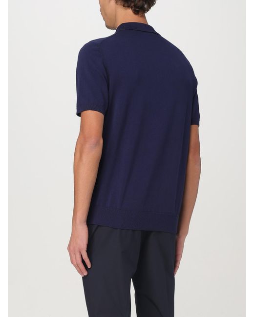 Manuel Ritz Blue Cotton Knit Polo Shirt for men