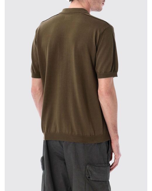 C P Company Brown Cotton Polo Shirt for men