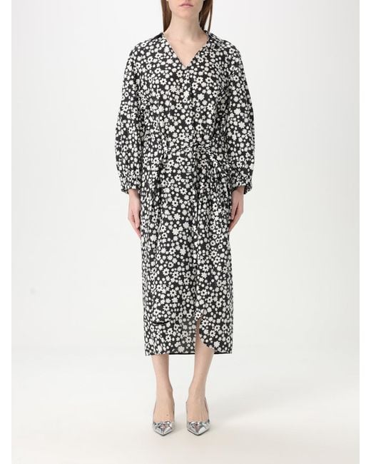 Marni Black Pop Fields Organic Cotton Poplin Midi Dress