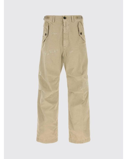 DSquared² Natural Cotton Wide Leg Trousers for men