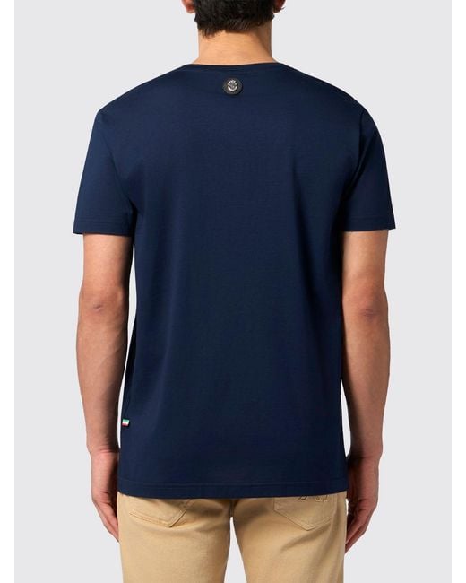 Billionaire Blue Slim Fit Cotton T-Shirt With Tone-On-Tone Embroidered Logo for men