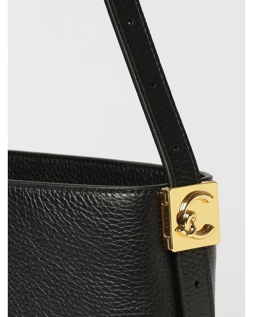 Coccinelle Black C-Me Lock Grained Leather Bag
