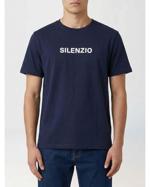 Aspesi Blue Cotton Slogan T-Shirt for men