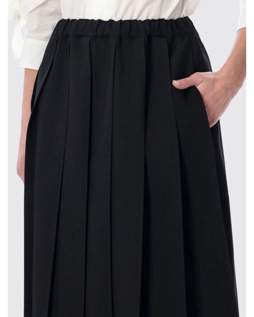 Comme des Garçons Black Comme Des GarÇ Ons Pleated Crêpe Midi Skirt With High Elasticated Waist