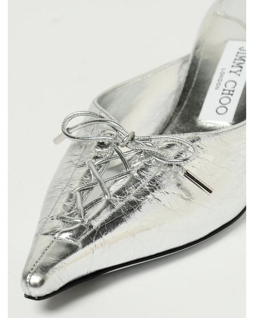 Jimmy Choo White Flache Sandalen Damen