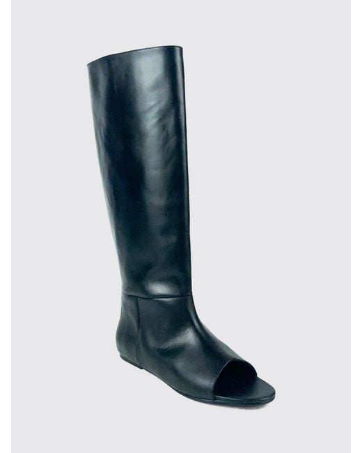 GIMAGUAS Blue Open-Toe Knee-High Boots