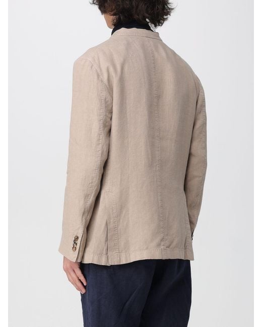 Boglioli Natural Linen Single-Breasted Blazer for men