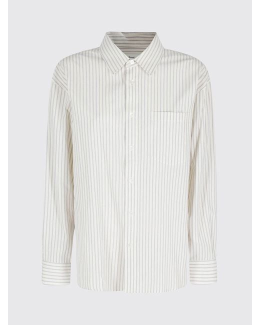 DUNST Gray Casual Striped Cotton Poplin Shirt