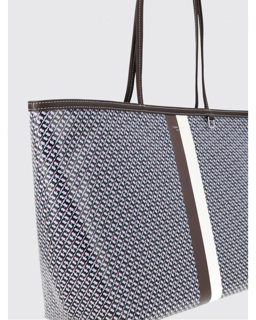 Tory Burch Gray Racer Tote Bag