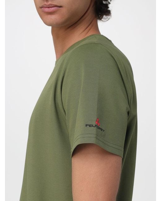 Peuterey Green Cotton Blend Basic T-Shirt for men