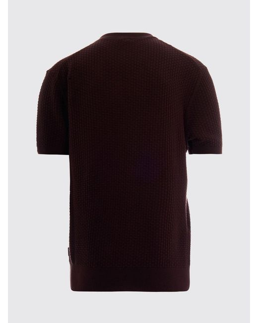 Boss Red Interwoven Cotton Knit Polo Shirt for men
