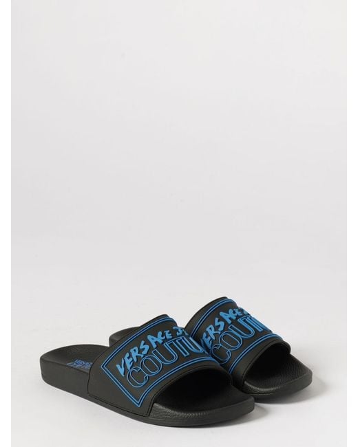 Versace Jeans Couture White Logo Sliders for men
