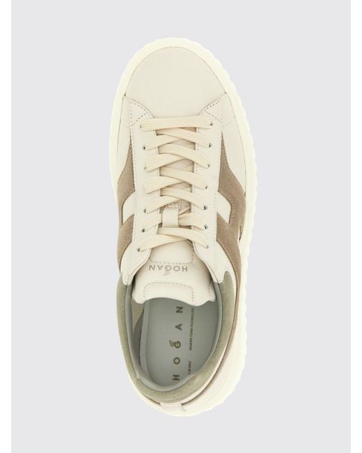 Hogan Natural H-Stripes Leather Sneakers for men