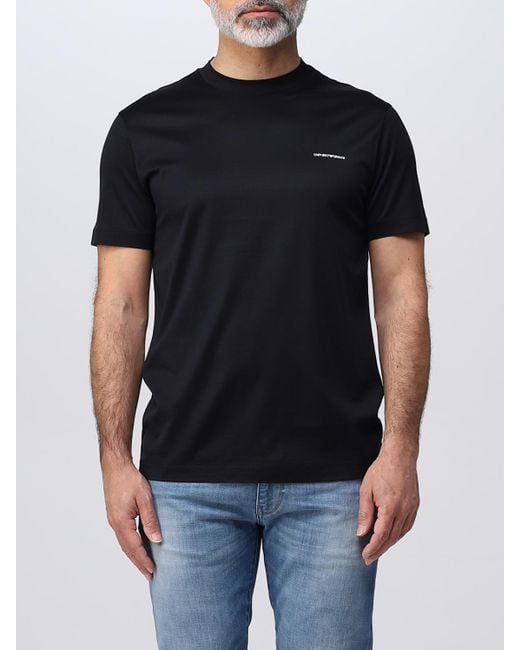 Emporio Armani Black Cotton T-shirt for men