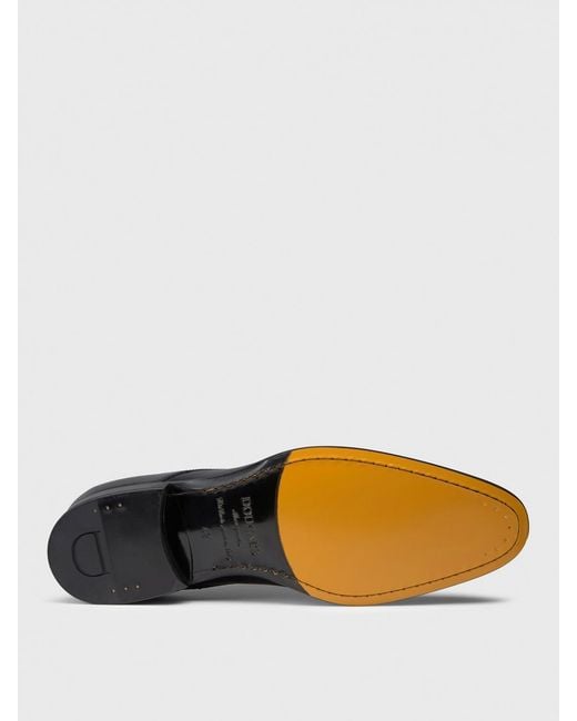 Doucal's Black Leather Derby Shoes for men