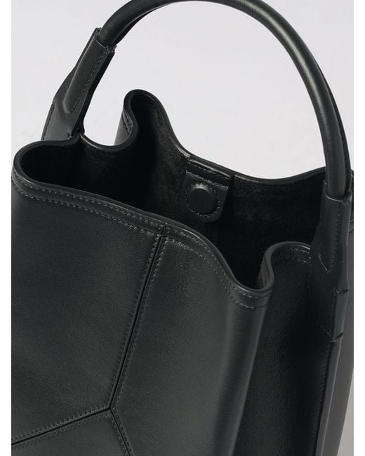 Victoria Beckham Black Leather Bucket Bag With Tubular Handle