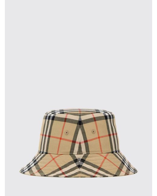 Burberry Natural Cotton Hat Vintage Check Print for men