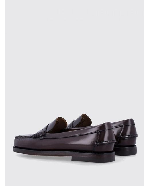 Sebago Gray Classic Dan Brushed Leather Loafers