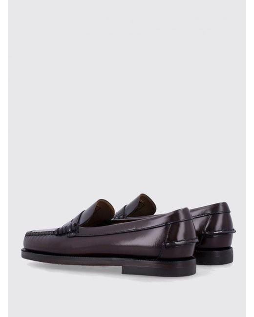 Sebago Gray Classic Dan Brushed Leather Loafers