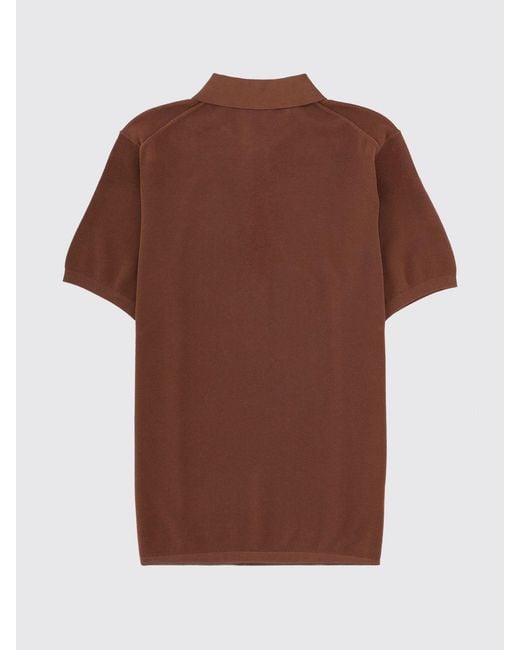 Aspesi Brown Cotton Polo Shirt for men