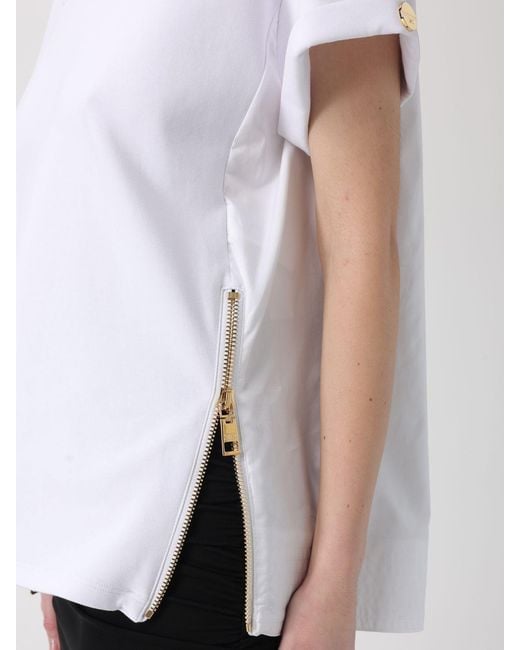 Elisabetta Franchi White Cotton Blend T-Shirt With Logo