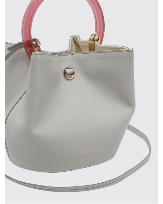 Marni Gray Pannier Leather Bag