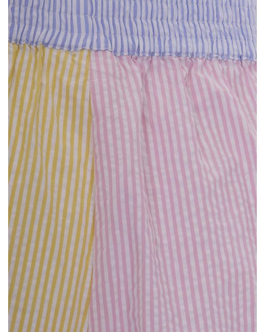 Mc2 Saint Barth Pink Striped Cotton Shorts