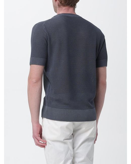 Kangra Blue Cotton Crew Neck Pullover for men