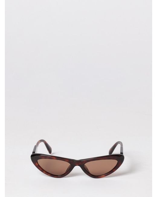 Miu Miu Multicolor Triangular Frame Acetate Sunglasses With Contrast Logo
